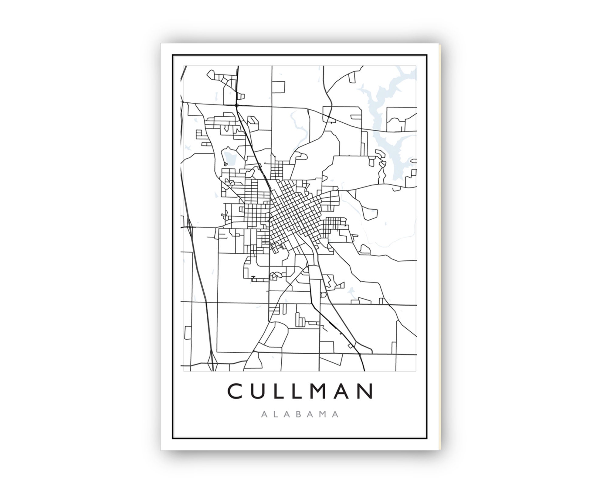 Cullman Alabama City Map Alabama City Road Map Poster City