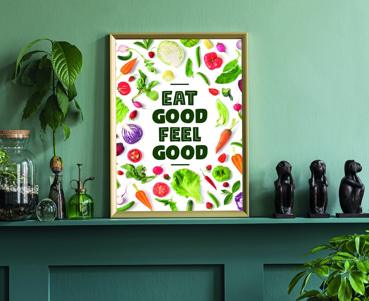 Eat good Feel good poster gym prints kitchen wall decor Etsy
