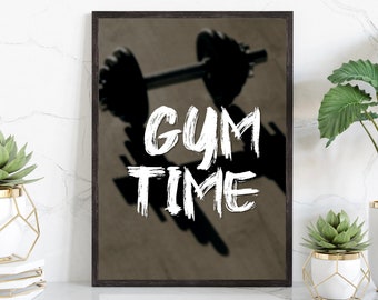 GYM TIME, Gym Posters, Gym Quotes, Poster Prints, Fitness Quotes, Fitness Decor, Home Wall Decor, Gym Wall Decor, Home Gym Wall Poster Decor
