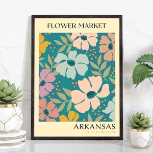 Arkansas State flower print, USA state poster, Arkansas flower market poster, Botanical poster, Natural poster artwork, Boho floral wall art