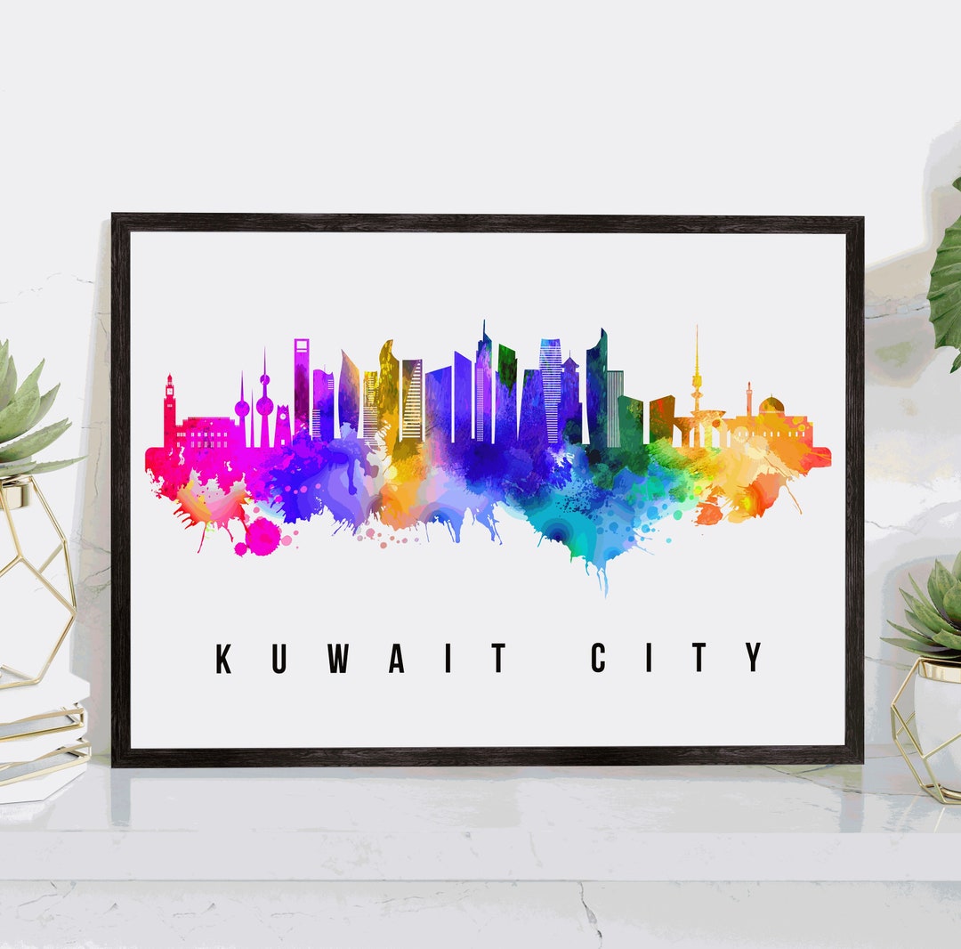 KUWAIT CITY KUWAIT Poster, Skyline Poster Cityscape and Landmark Print