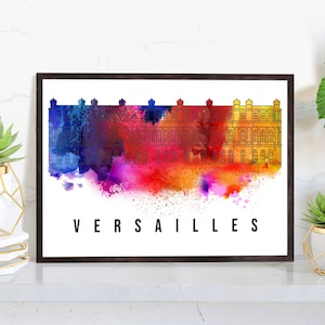 Versailles France Poster, Skyline poster cityscape poster, France Landmark City Illustration poster, Home wall art, Office wall art, France