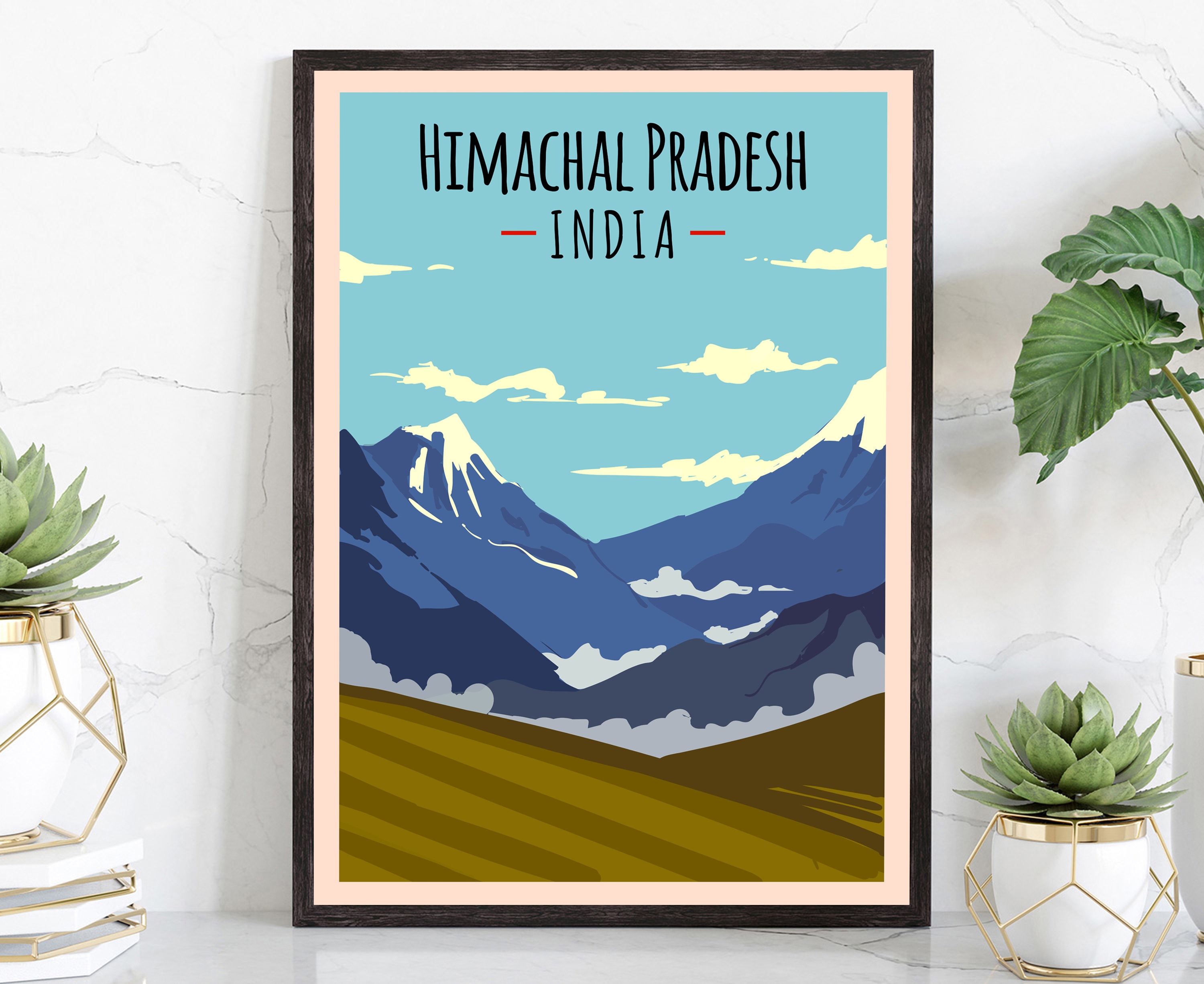 HIMALAYAS TRAVEL POSTER, India City Poster for Wall Art, Himachal ...