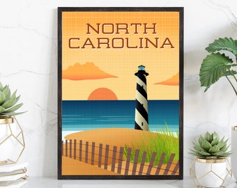 thumbnail image 2 of North Carolina Map Poster - Laminated Wall Map - Style D - 18x24... 2 of 12