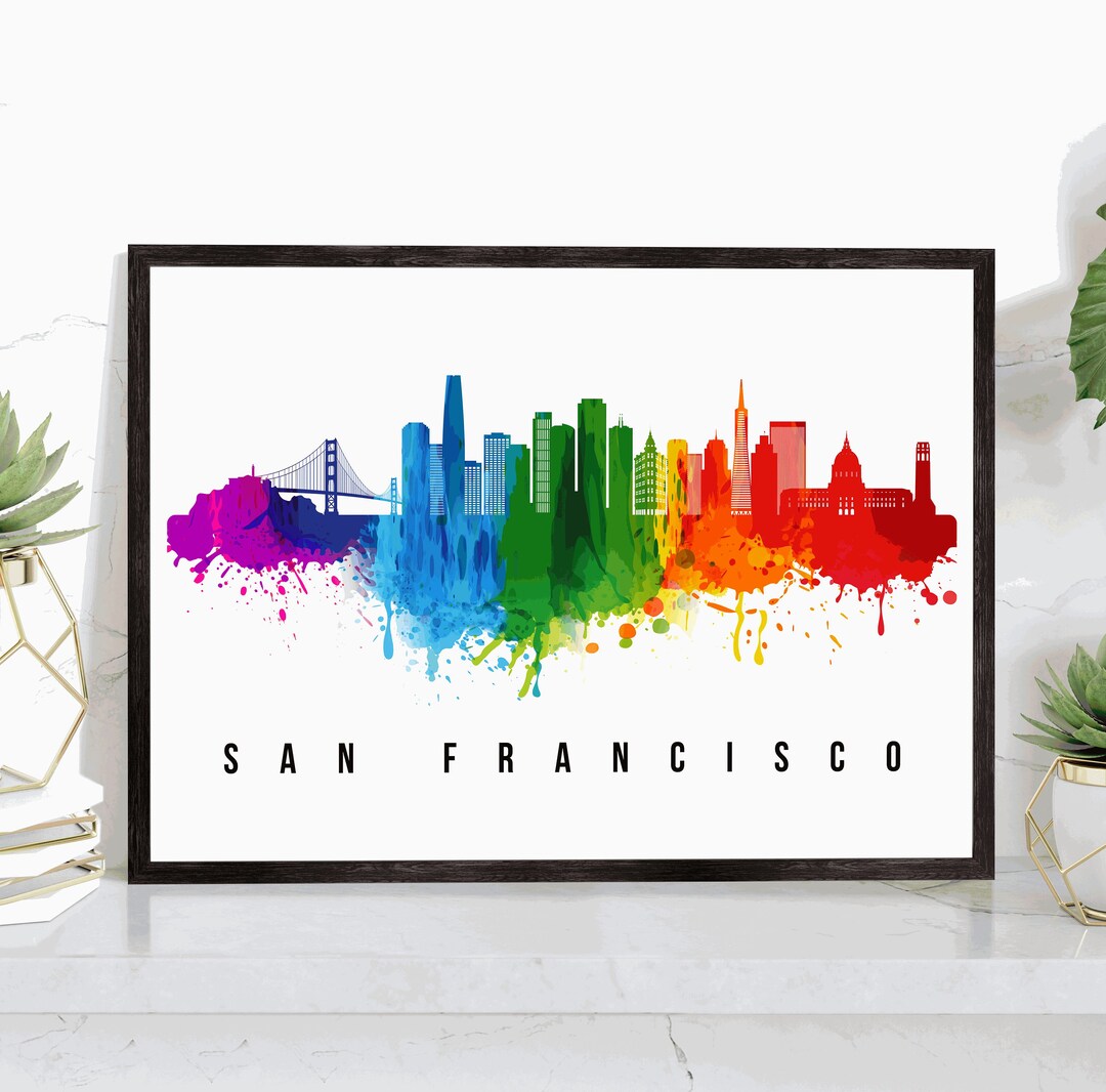 San Francisco California Skyline Poster, San Francisco Cityscape