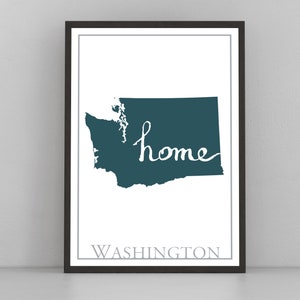Washington Map Wall Art, Washington modern map poster print, City map wall decor, Washington  City Poster Print, State posters,Home wall art