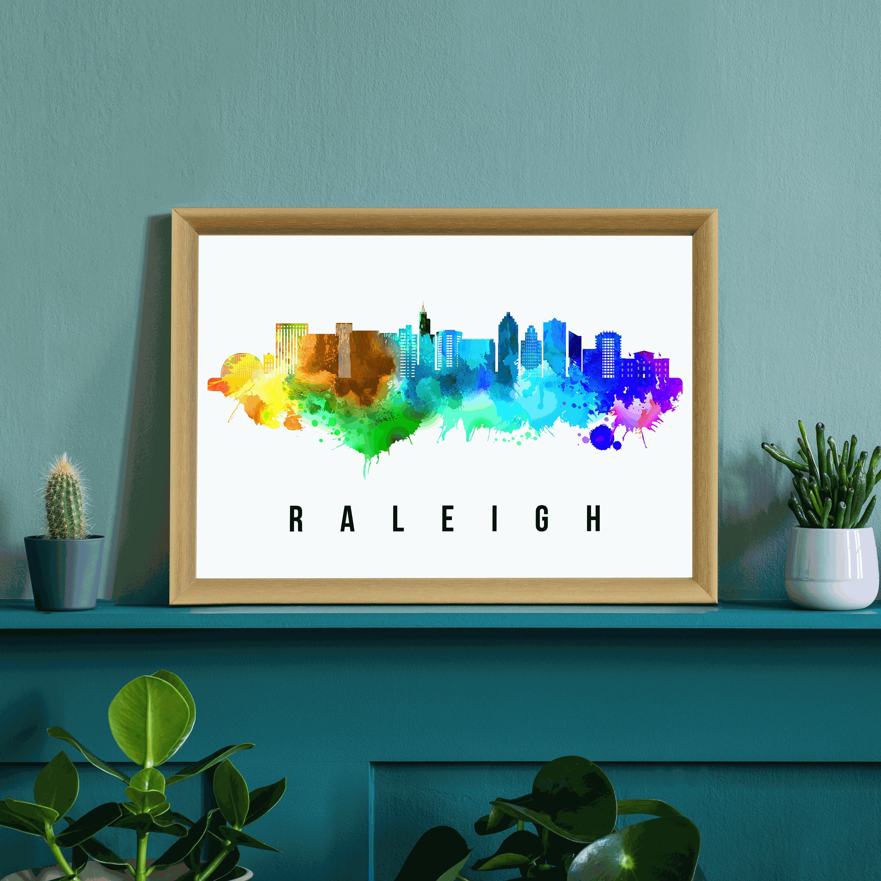 Raleigh Skyline North Carolina Poster North Carolina - Etsy