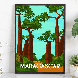 MADAGASCAR travel poster, Madagascar cityscape poster, Madagascar landmark poster wall art, Home wall artwork, Office wall decoration