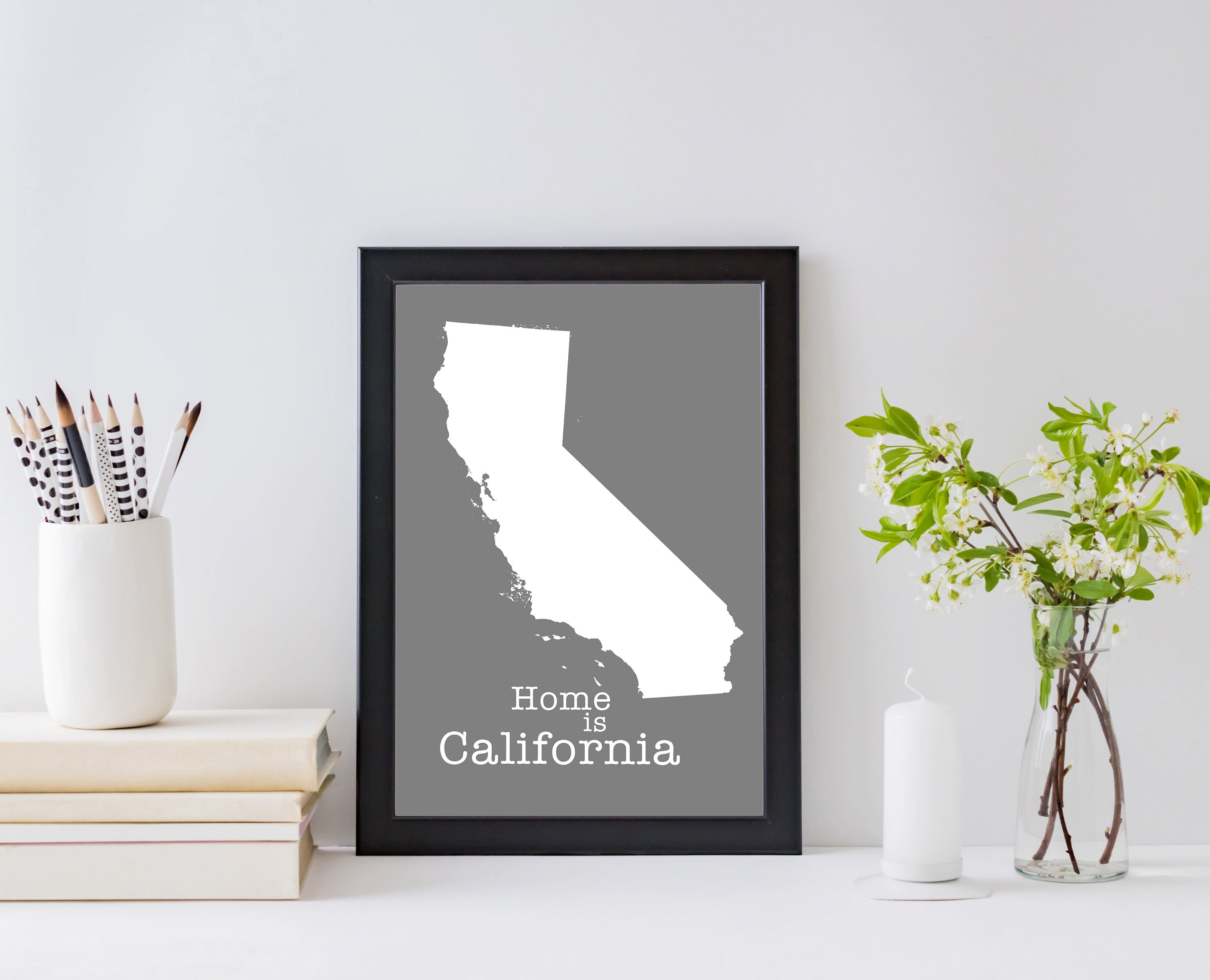 California Map Wall Art California Map City Map Wall Decor Etsy