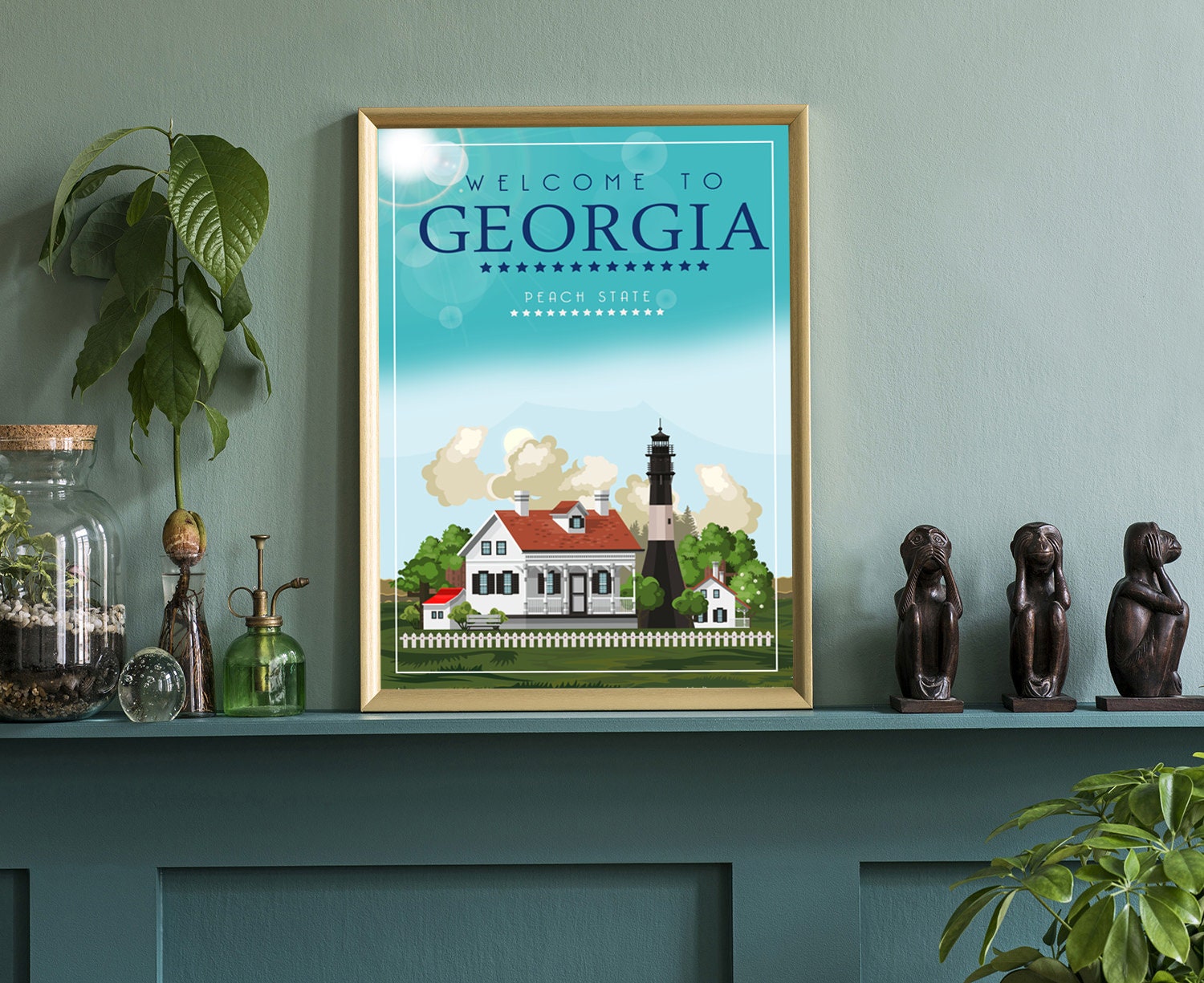 Retro Style Travel Poster Vintage Rustic Poster Etsy