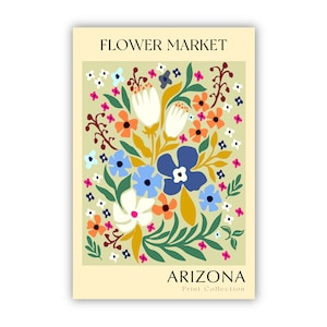 Arizona State Flower Print, USA States Poster, Arizona Flower Market ...