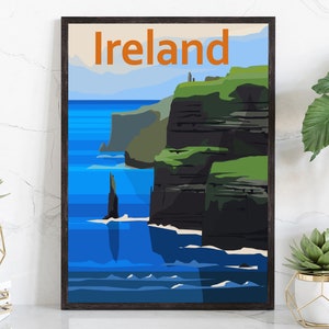 IRELAND TRAVEL POSTER, Ireland Poster Wall Art, Ireland Cityscape and Landmark Poster, Home Wall Art, Office Wall Decor