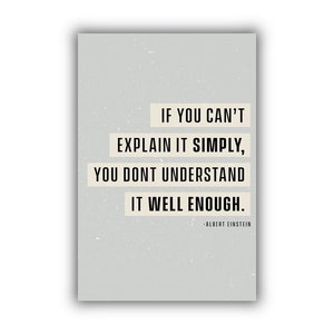 if you can't explain.. Albert Einstein, Quote, Poster printing, Office wall art, School Dorm walls art, Einstein quote, Living room wall art image 4