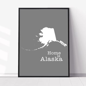 Alaska Karte Wandkunst Alaska Karte Druck Wanddekoration Stadt karte Poster Alaska Home City Poster Druck ungerahmt Alaska State Poster