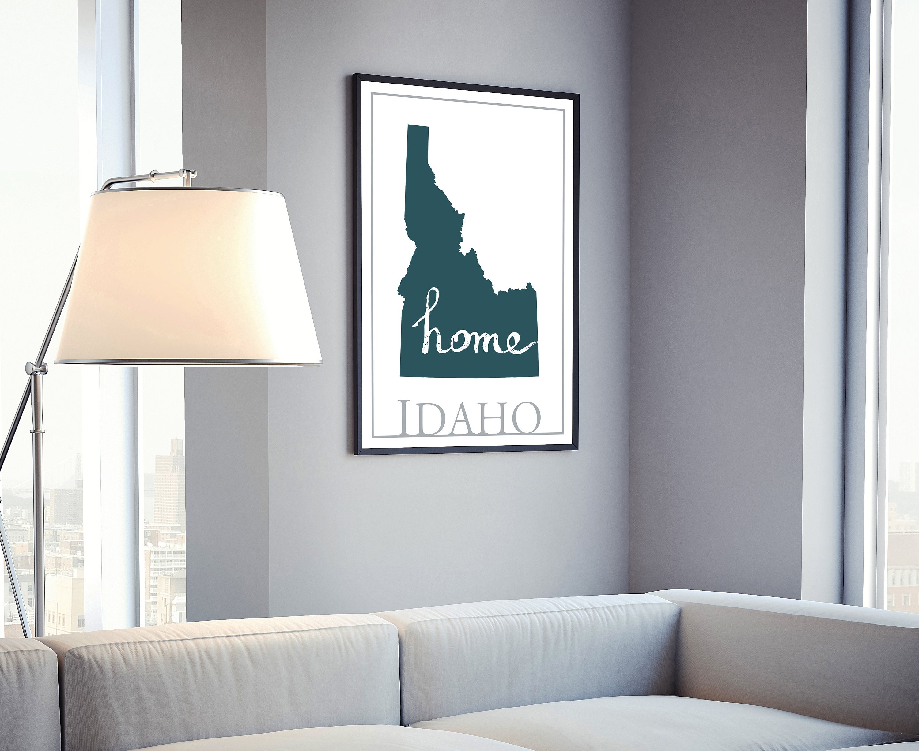 Idaho Map Wall Art Idaho Modern Map Poster Print Home Wall Etsy