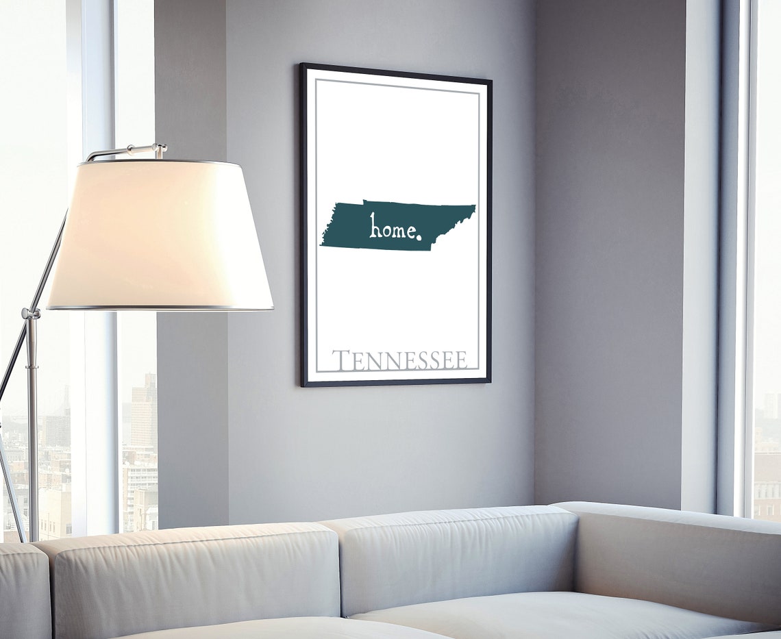 Tennessee Map Wall Art Tennessee Modern Map Poster Print Etsy