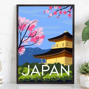 JAPAN travel poster, Japan cityscape poster artwork, Japan landmark poster wall art, Home wall decoration, Office wall decorations
