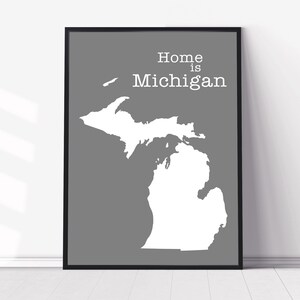 Michigan Map Wall Art, Michigan Modern Map Poster Print, City map wall decor, Michigan State Poster, Home wall decor, Office Dorm wall decor