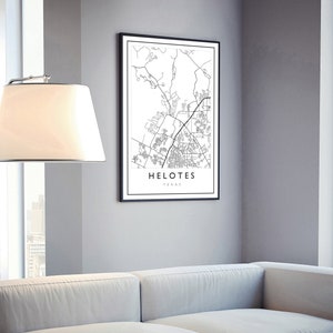 Helotes Texas City Map, Helotes Texas City Road Map Poster, City Street