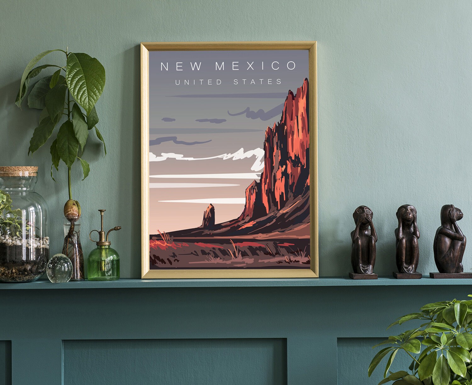 Retro Style Travel Poster New Mexico Vintage Rustic Poster Etsy