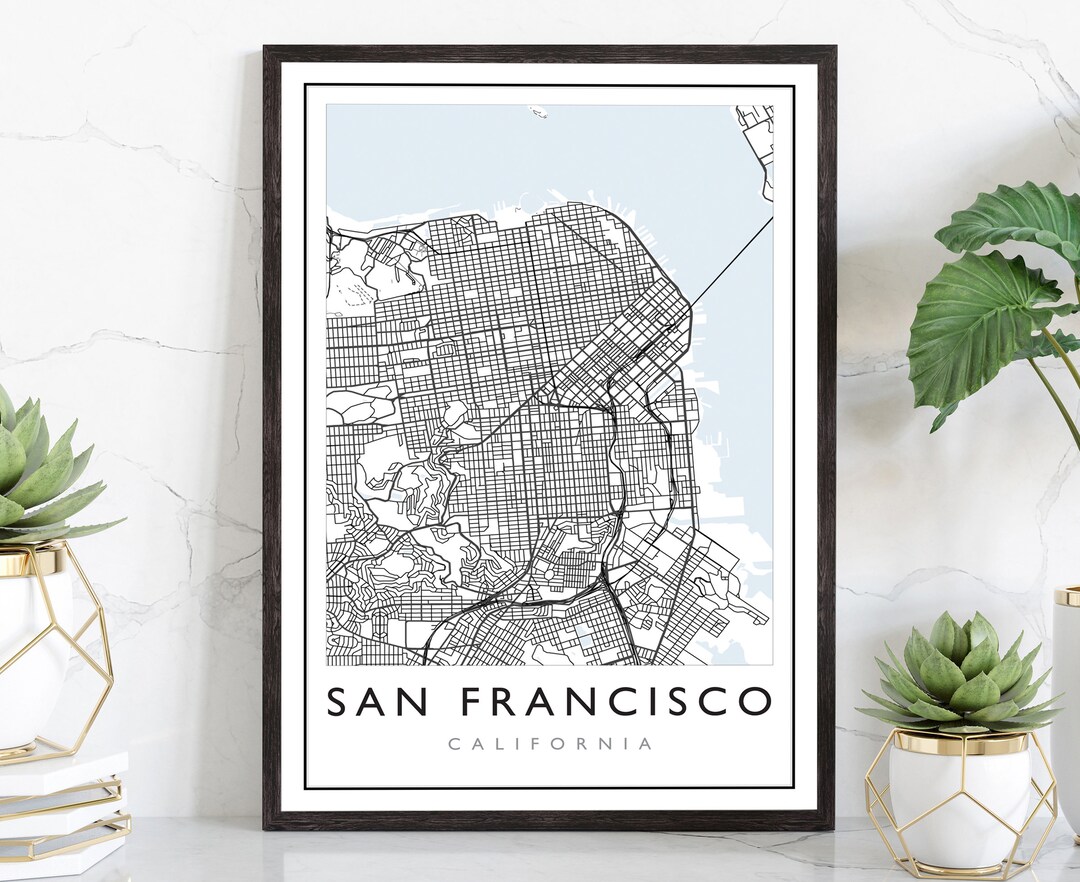 San Francisco California City Map San Francisco Road Map Poster City Il 1080xN.3202095363 2uu7 