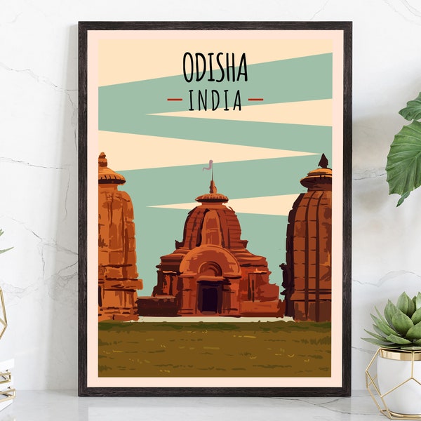 INDIA ODISHA travel poster, India cityscape poster, India landmark poster wall art, Home wall art, Office wall Decoration, Gift for wife