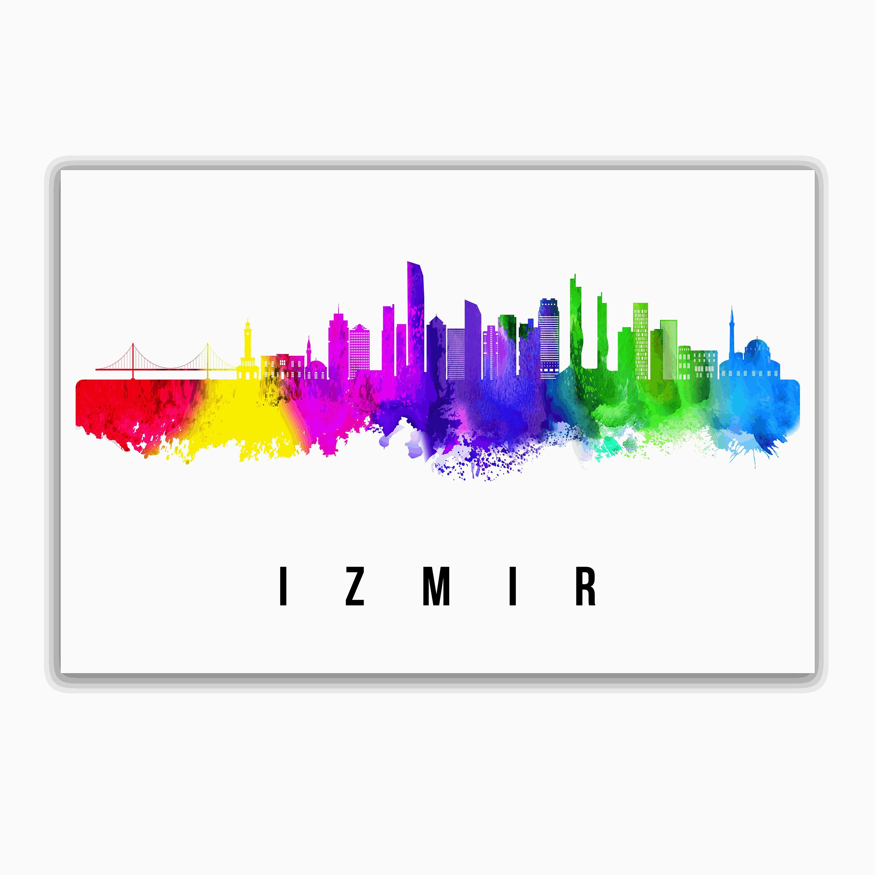 IZMIR - TURKEY Poster, Skyline Poster Cityscape and Landmark Izmir City ...