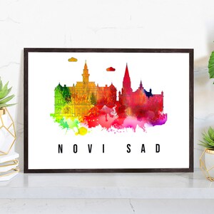 Novi Sad Serbia Poster, Skyline poster cityscape poster, Serbia Landmark City Illustration poster, Home wall art, Office wall art
