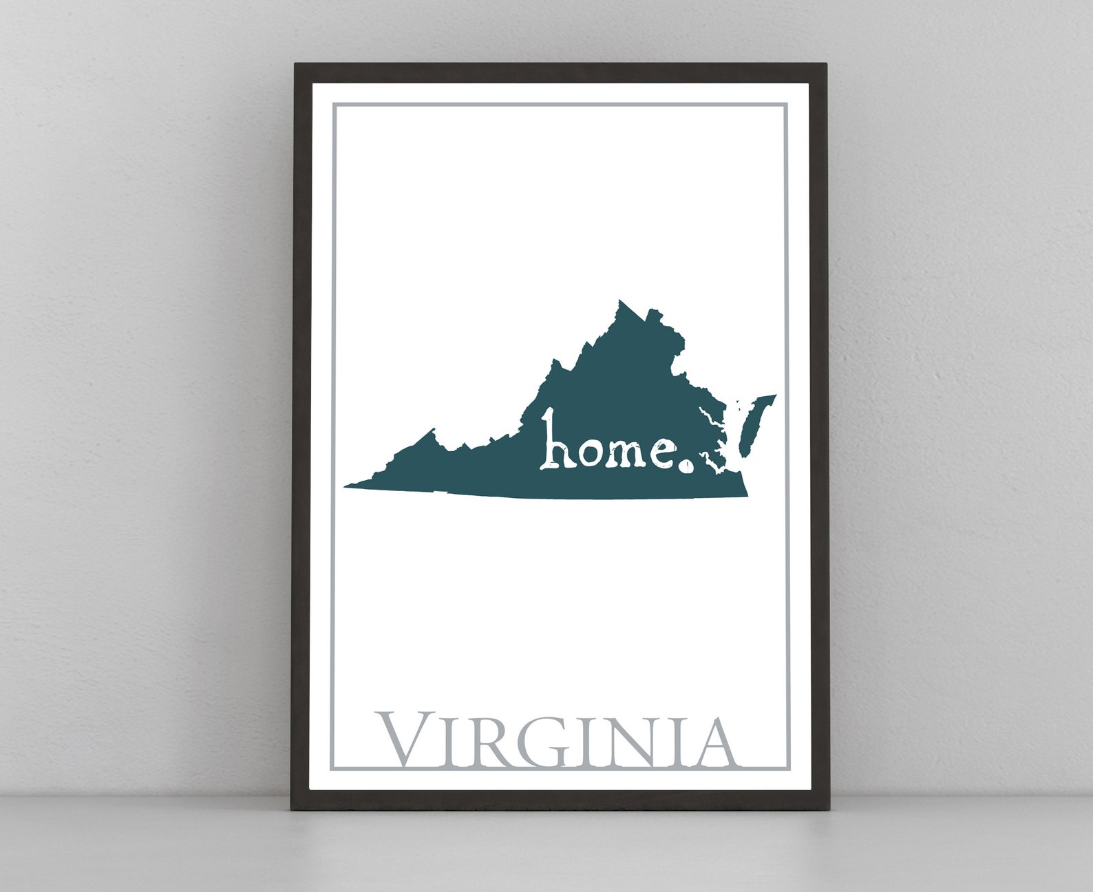 Virginia Map Wall Art Virginia modern map poster print City | Etsy