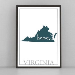 Virginia Map Wall Art, Virginia modern map poster print, City map wall decor, Virginia City poster print, State Posters, Home wall art, Gift
