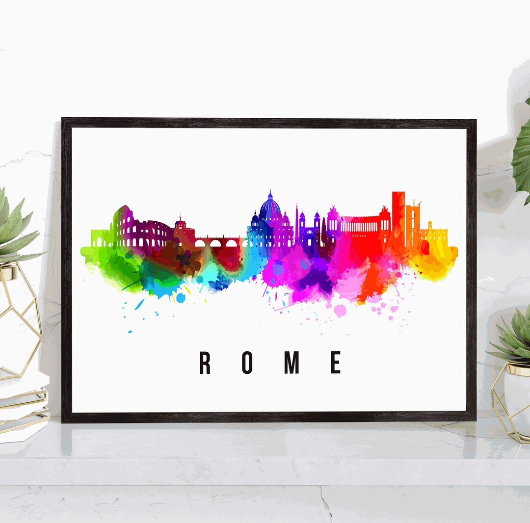 Window View Poster Rome ROME - ITALY Poster, Skyline Poster Cityscape and Landmark Rome City ...