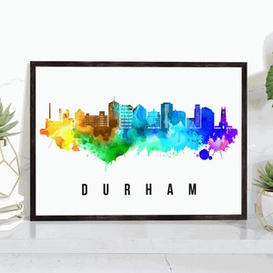 Durham Skyline North Carolina Poster, North Carolina Cityscape Painting, Durham - North Carolina Poster, Cityscape and Landmark Print