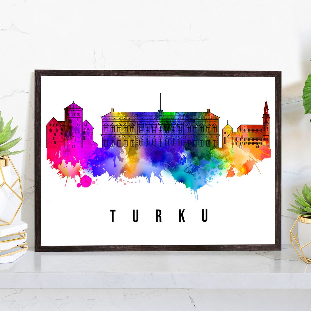 Turku Finland Poster, Skyline Poster Cityscape Poster, Turku Landmark ...