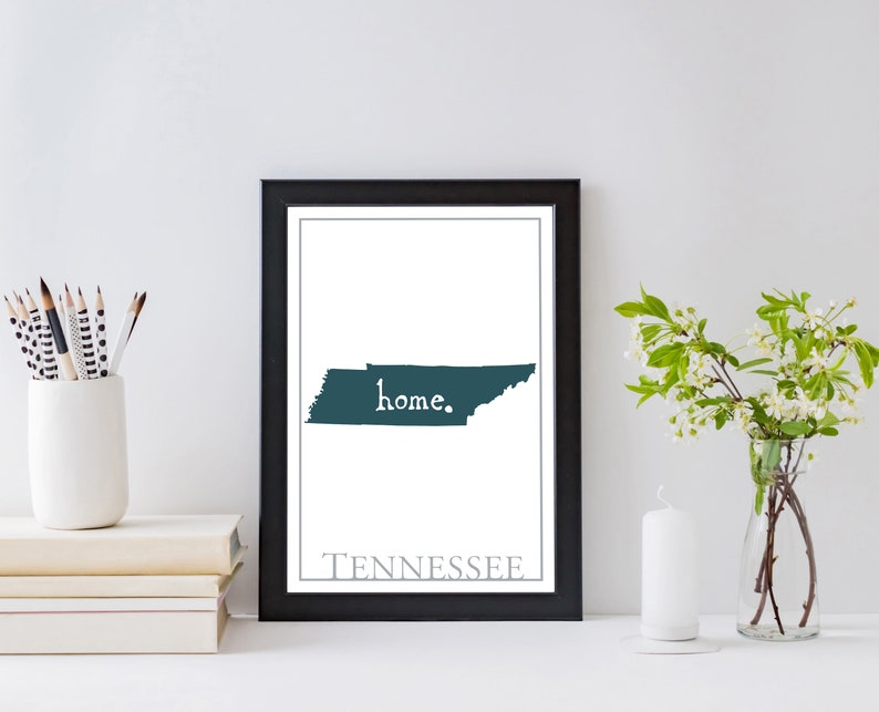Tennessee Map Wall Art Tennessee Modern Map Poster Print Etsy