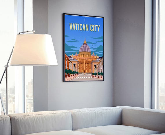 VATICAN Travel Poster, Vatican City Cityscape Poster, Vatican
