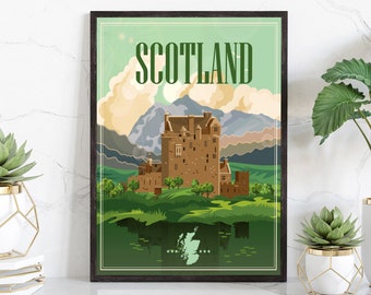SCOTLAND TRAVEL POSTER, Scotland Cityscape and Landmark Poster Wall Art, Home Wall Art, Office Wall Decor