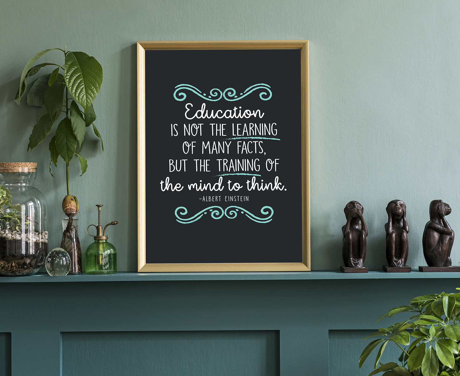 Education QUOTE, Albert Einstein Quote, Educational Quote, School Room ...