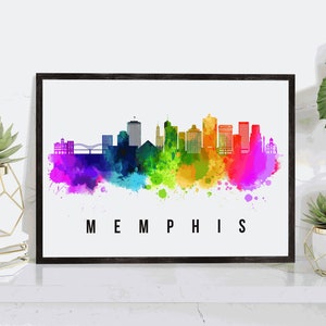 Memphis - Tennessee Poster, Memphis - Tennessee Cityscape Painting, Memphis Landmark and Cityscape Print, Home and Office Wall Art