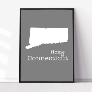 Connecticut Map Wall Art, Connecticut Map Wall Decor, City Map Poster Print, Connecticut State Poster, Home wall decor, Office wall decor