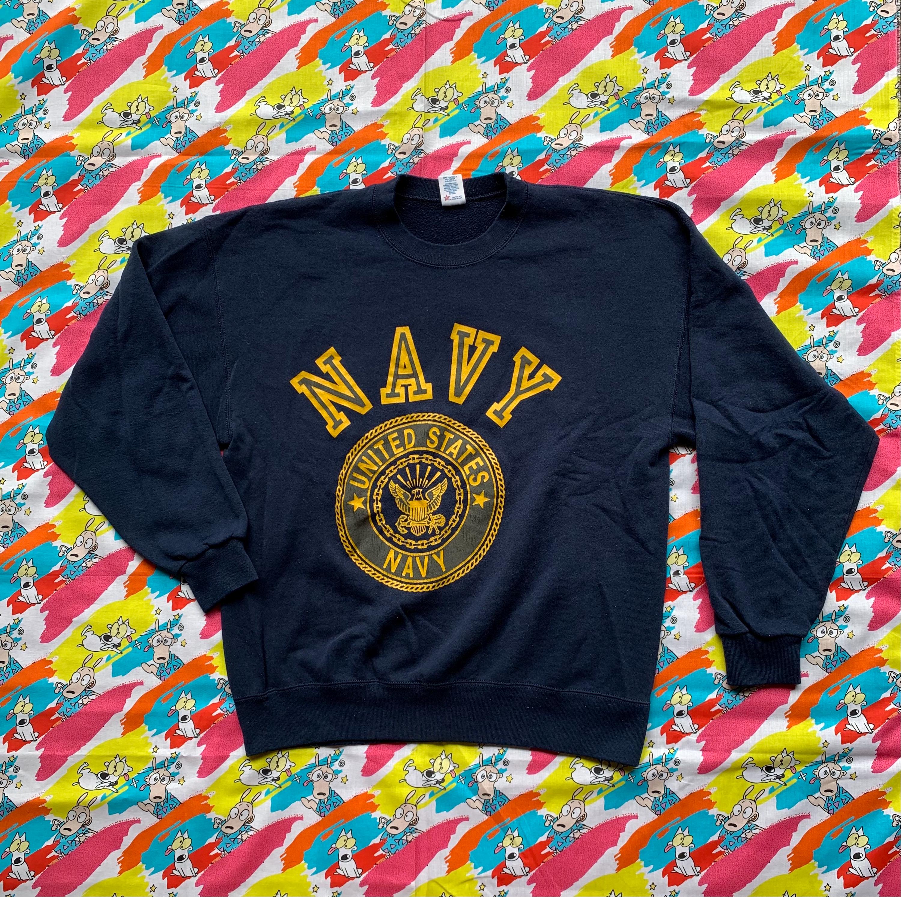Vintage 90's Reverse Weave US Navy Crewneck Sweatshirt (XL