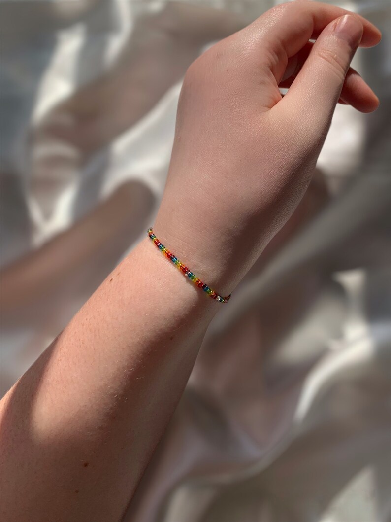 SKYFUN LGBTQ Pride Rainbow Bracelets – 12 Pack Handmade Friendship Bracelets, Adjustable Cotton Boho Wristbands For Women & Men