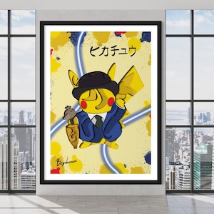 London Pikachu Shadow style Print