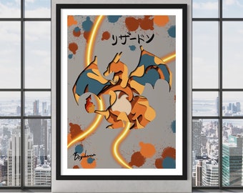 Charizard Shadow style Print