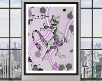 Mewtwo Shadow style Print