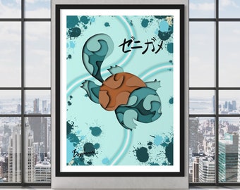 Squirtle Shadow style Print