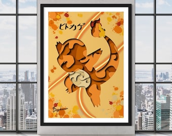 Charmander Shadow style Print
