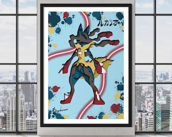 Mega Lucario Shadow-stijl afdrukken