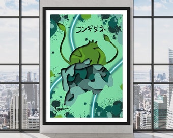 Bulbasaur Shadow style Print