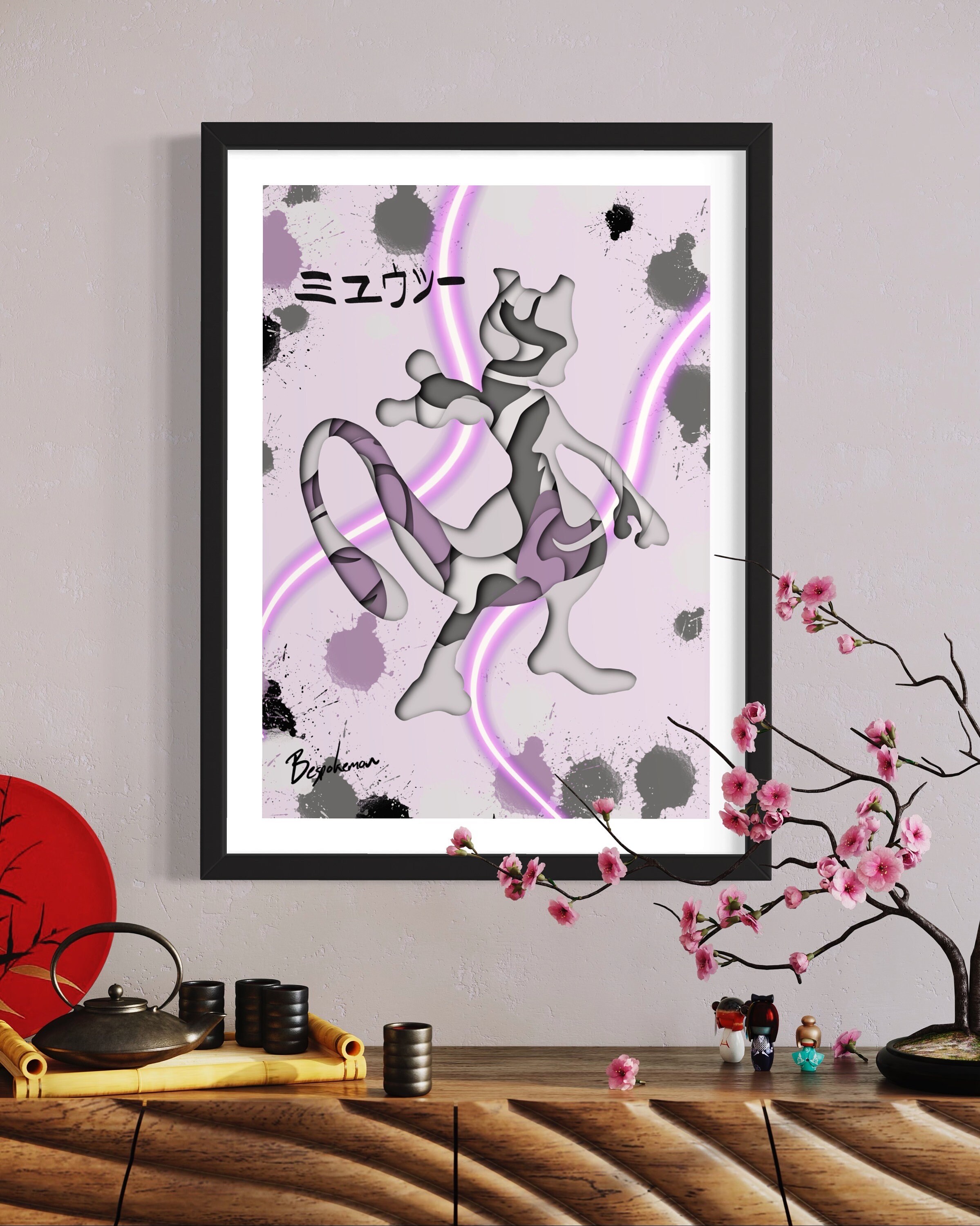 Mewtwo Pokemon 2019 MOVIE Art Wall Indoor Room Outdoor Poster - POSTER 20x30