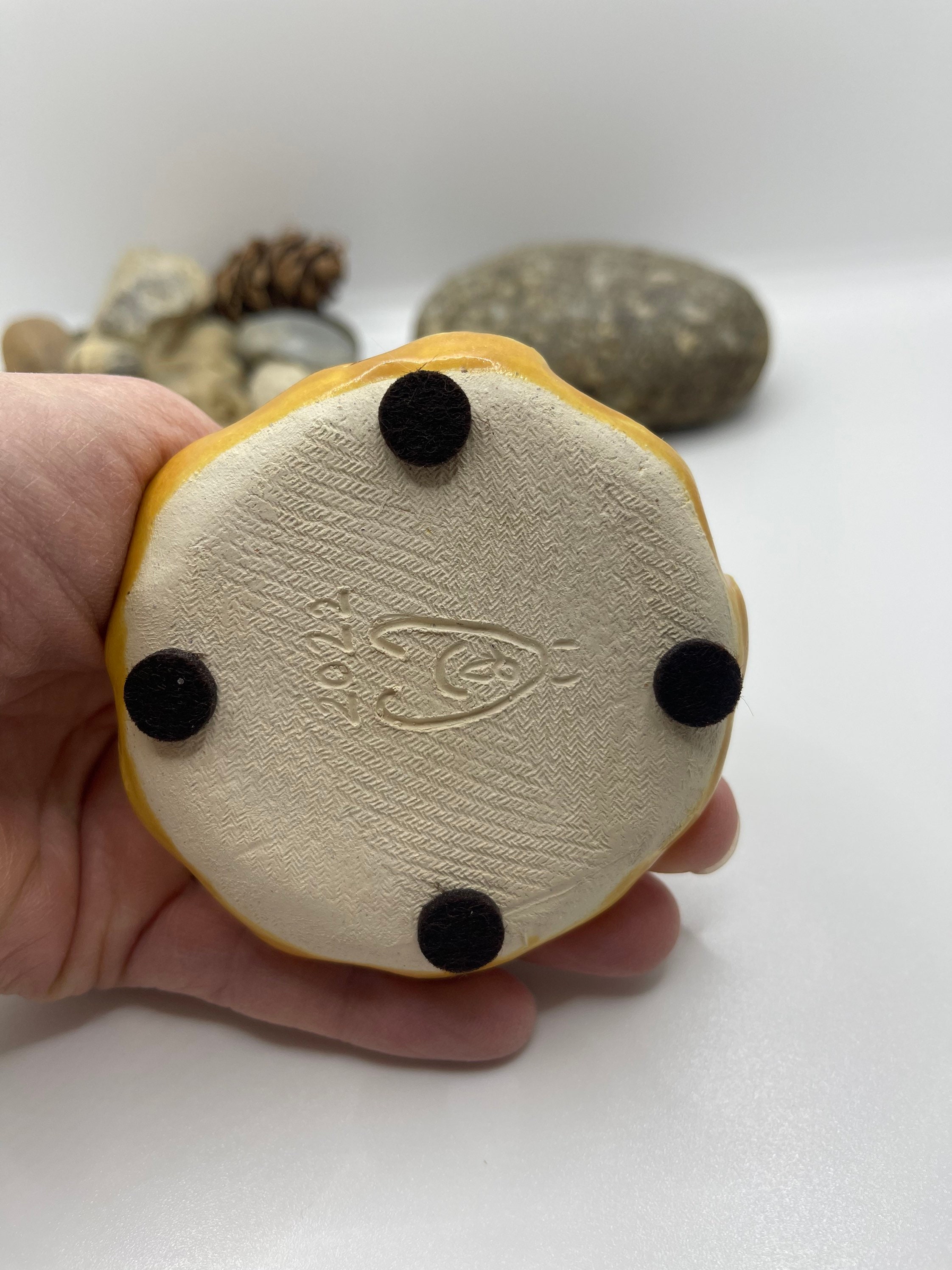 Ring Dish Handmade Golden Chanterelle Jewelry Dish Ceramic Home